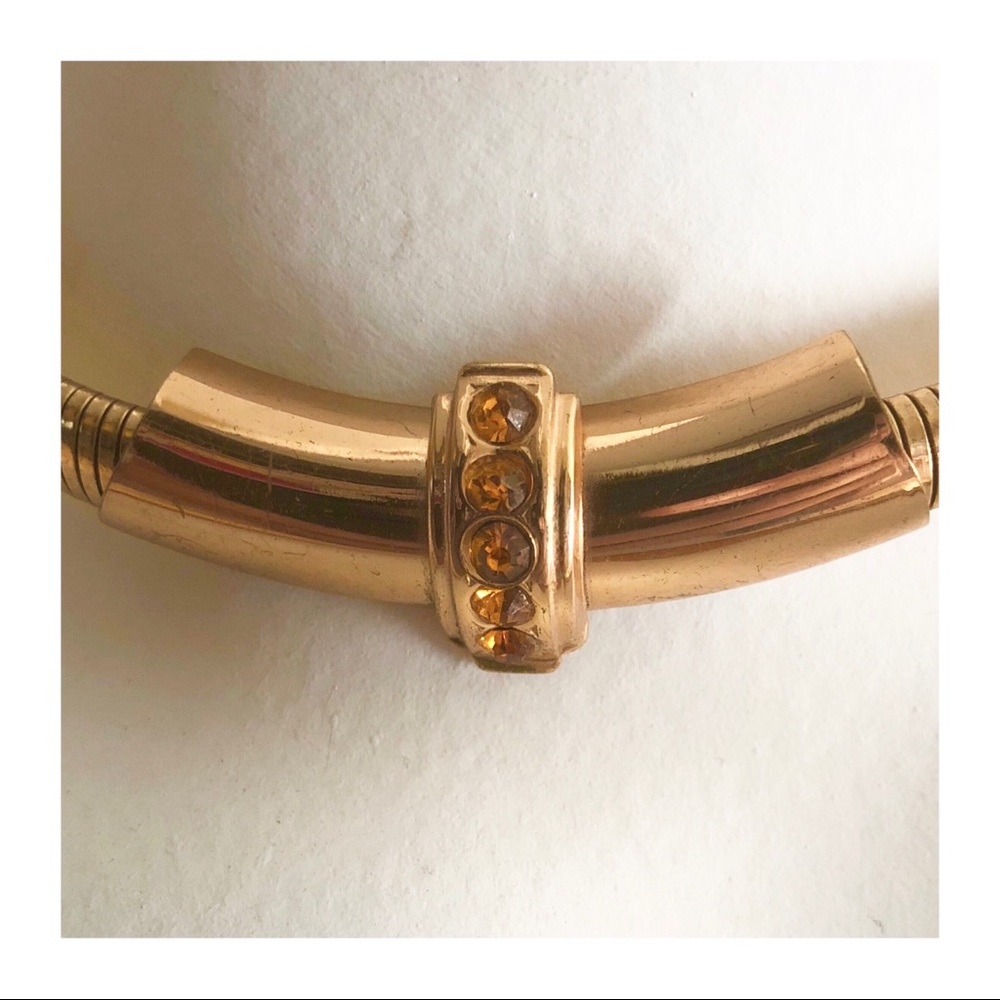 💫sold💫 CORO Vintage Gold Plated Choker Necklace - Picture 2 of 3